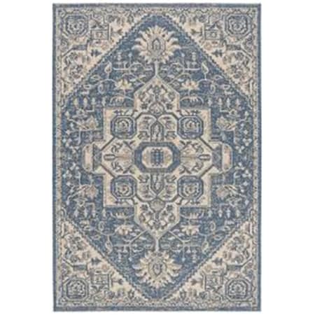 Safavieh 4 x 6 ft. Beach House Southwestern & Outdoor Rectangle Indoor & Outdoor Area Rugs Cream & Blue BHS138N-4